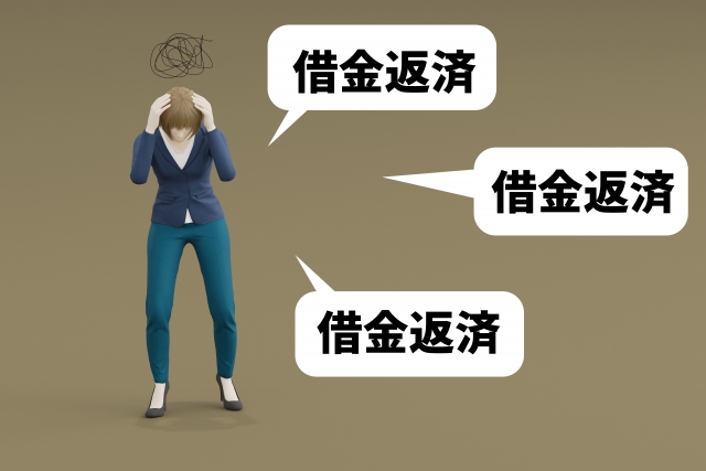 お金を手に頭を抱える。岩国市で債務整理の無料相談が弁護士にできます
